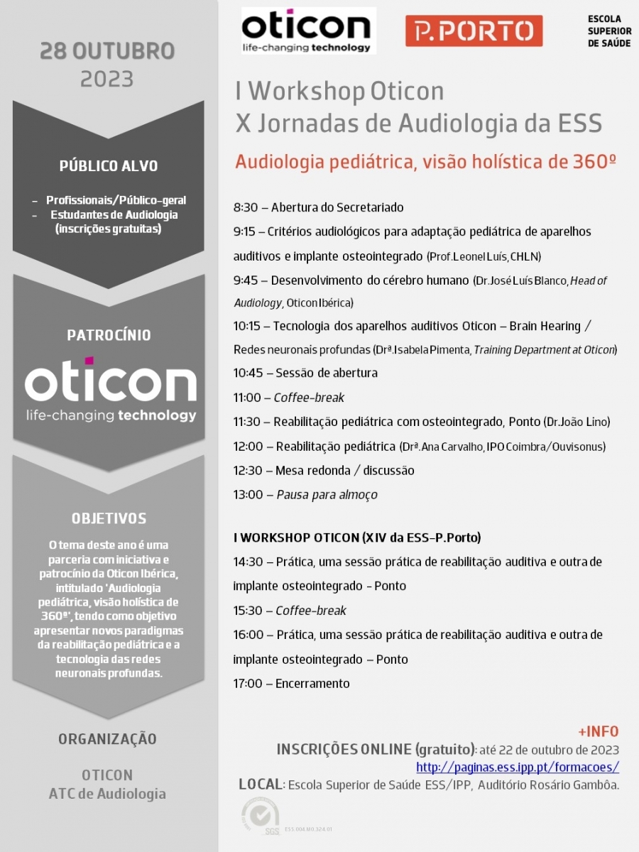 X Jornadas de Audiologia & XIV Workshop | ESS-P.Porto